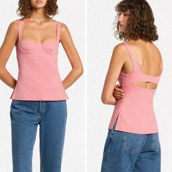 SIR. THE LABEL Bustier Giacomo Top Womens Small 1 Pink Sleeveless Bodice Tank - Picture 1 of 16